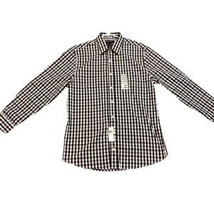 NWT Nick Graham Stretch Modern Fit M Purple black check Long Sleeve button up